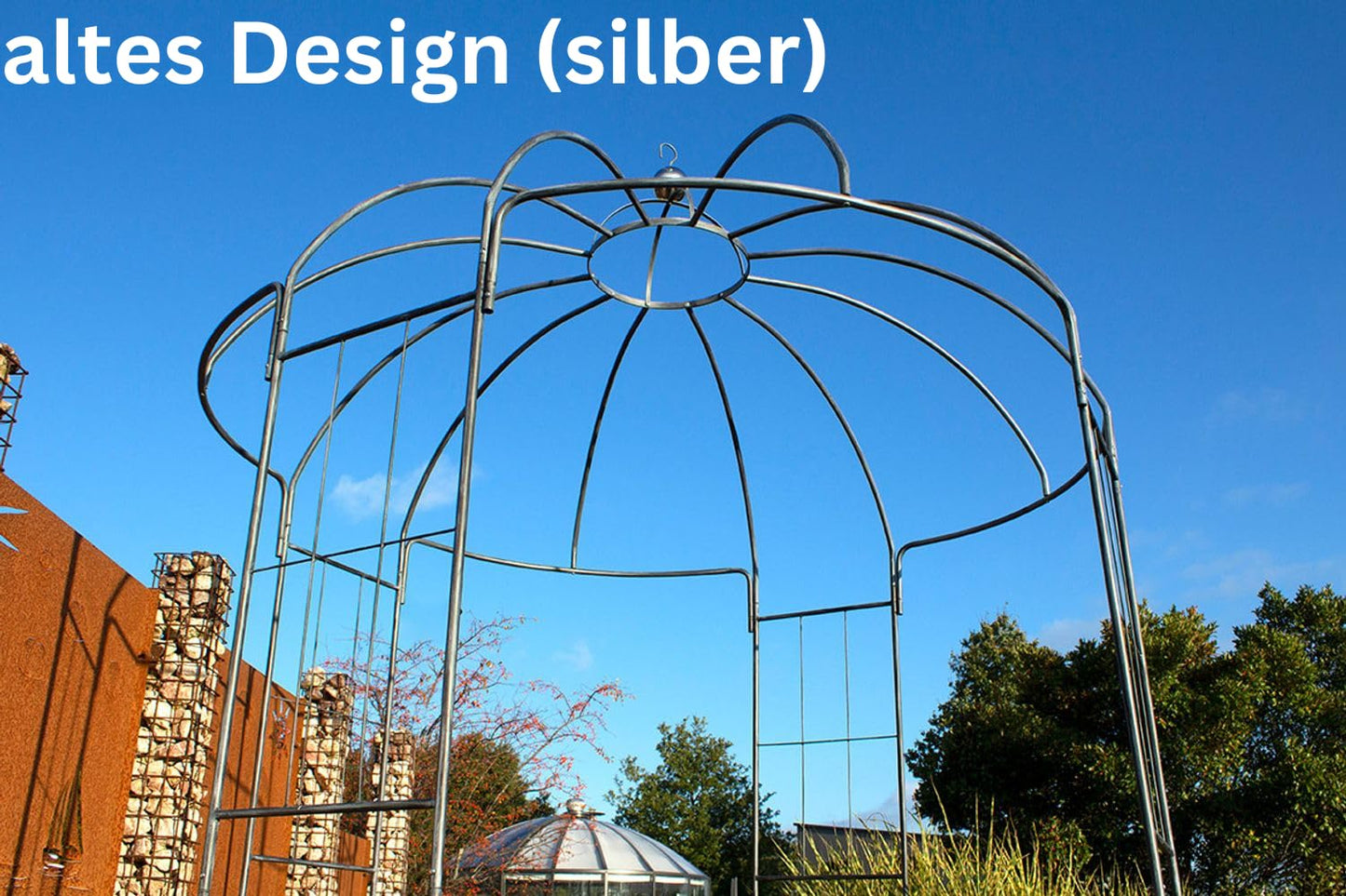 Rosenpavillon Metall 270 cm – Gartenpavillon & Rosenbogen mit Rankhilfe, Rankgitter für Kletterpflanzen, Jasmin, Hochzeitsbogen, Braun